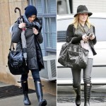 stars with rain boots Rachel Weisz Hilary Duff