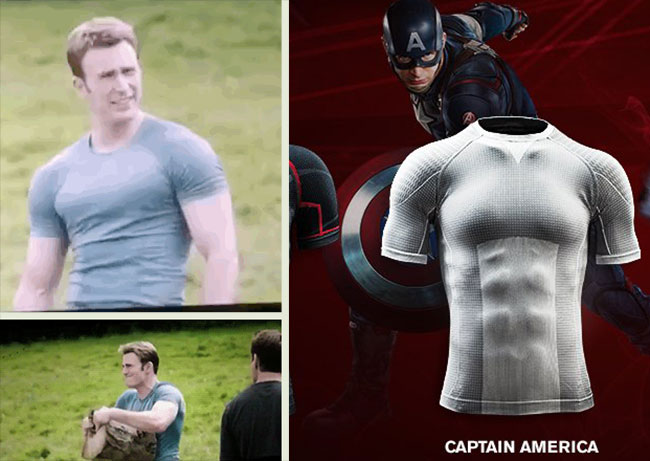 Steve Rogers Captain America Chris Evans tshirt Under Armour Avengers Age of Ultron