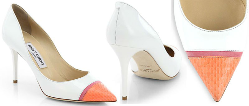 summer white capped shoes Jimmy Choo