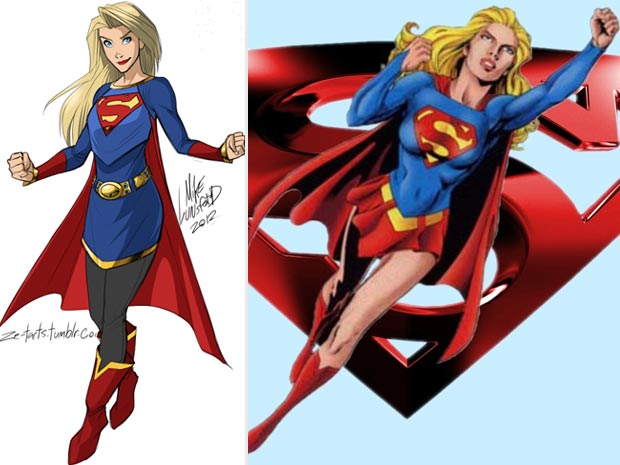 Super Girl classic costume vs modern costume
