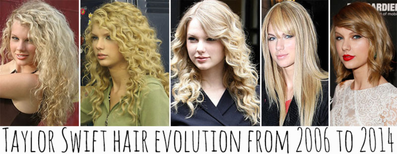 Taylor Swift hair evolution from her debut to present days