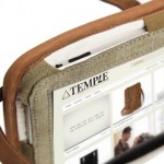 Temple leather iPad case detail