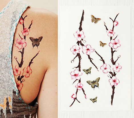 Temporary body tattoos flowers