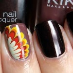 Thanksgiving fall colors accent black nails