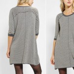 thin stripes sweater trapeze dress