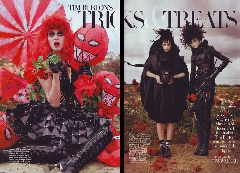 Tim Burton’s Magical Fashion In Harper’s Bazaar October 2009