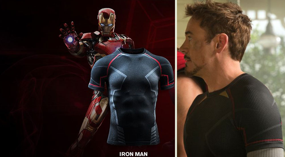 Tony Stark Iron Man Under Armour tshirt Avengers 2 Age of Ultron