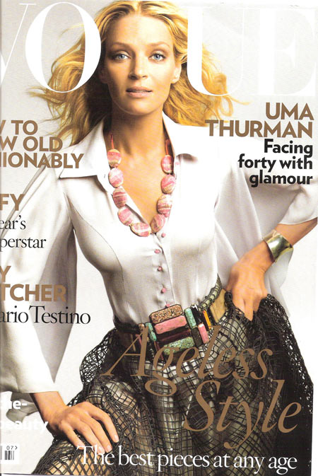 Uma Thurman Vogue UK July Cover