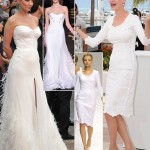Uma Thurman white Versace white D G dresses Cannes 2011