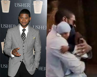 Usher Fragrance Launch and Usher with his Son