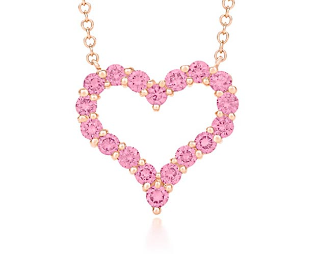 Valentine s day gifts ideas pink heart pendant chain Tiffany
