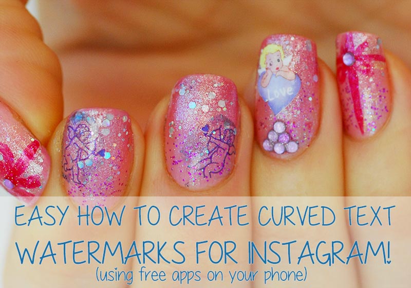 Valentines Day nails tutorial curved watermark