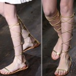 Valentino Fall 2014 Couture golden gladiator sandals