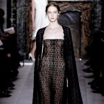 Valentino Spring 2013 Couture black lace dress and cape