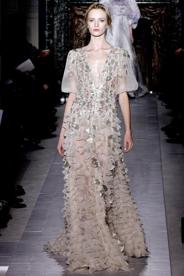 Valentino Spring 2013 Couture embroidered petals dress