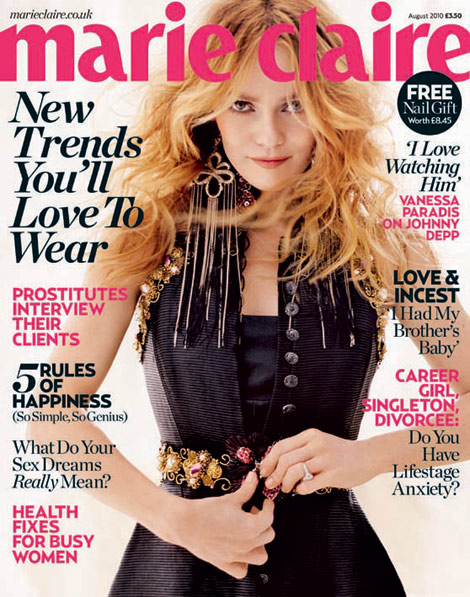 Vanessa Paradis Does Marie Claire UK August 2010