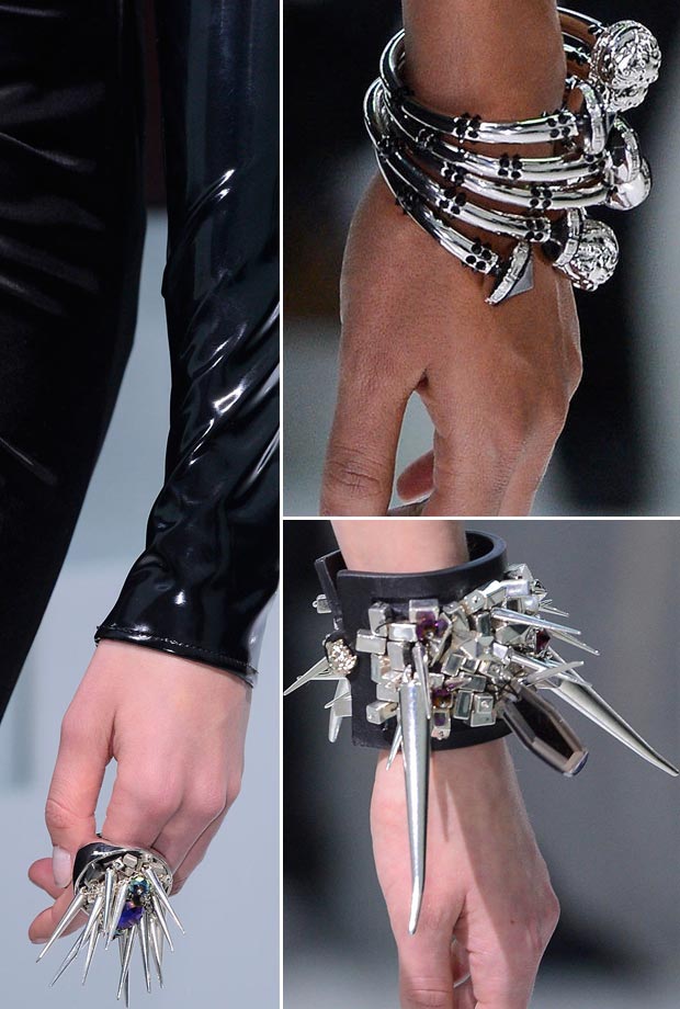 Versace Fall 2013 spiked studded bracelets rings
