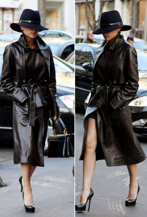 Victoria Beckham Leather detective look