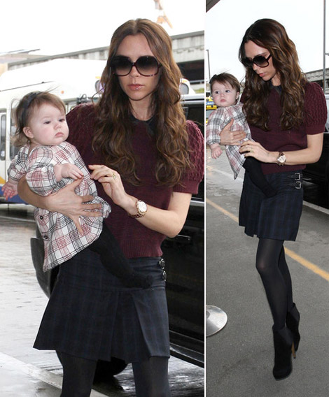 victoria Beckham matching outfits with baby Harper Seven