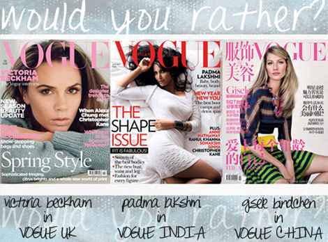 Victoria Padma Gisele Vogue covers