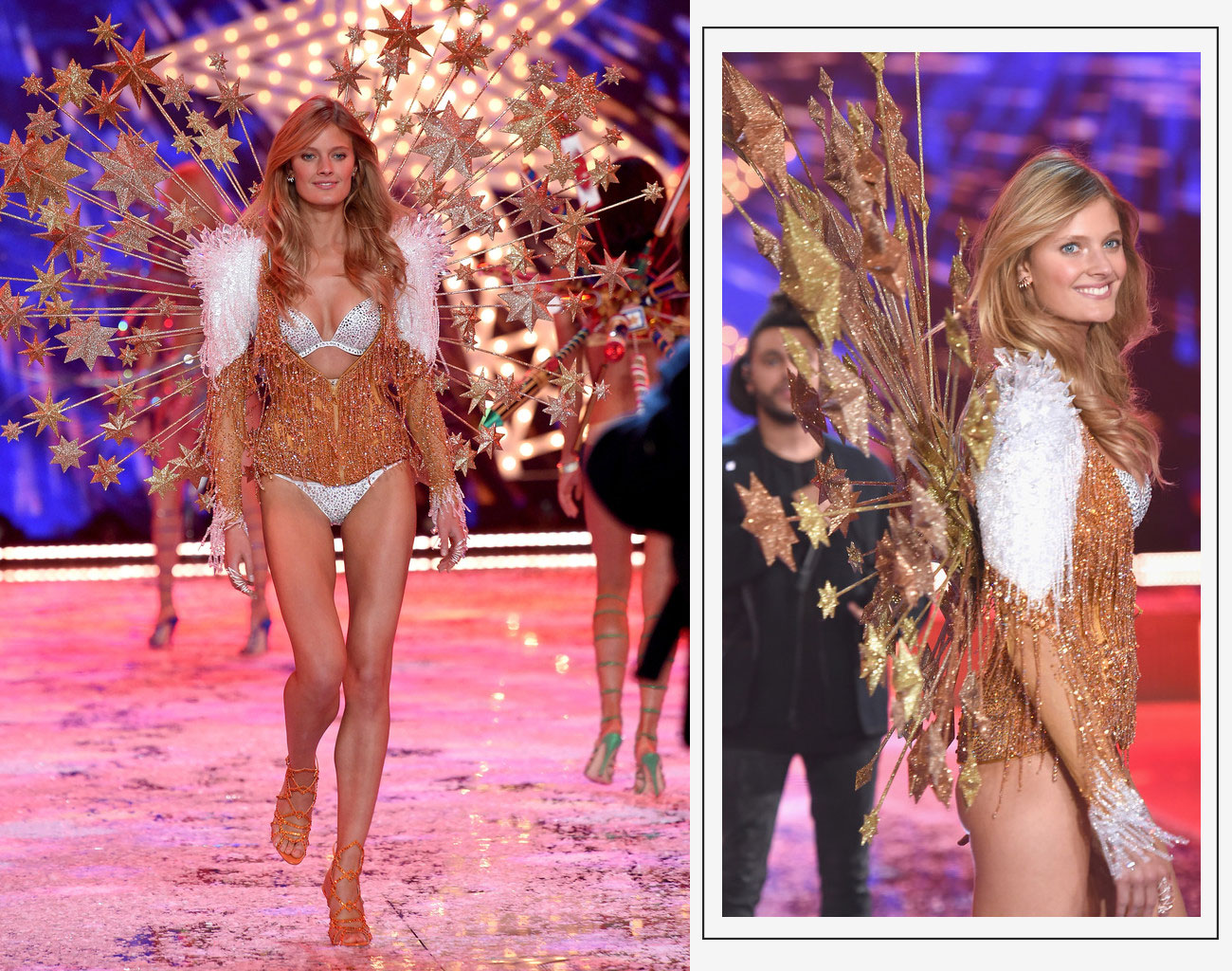 Victorias Secret 2015 fashion show Constance Jablonski gold wings