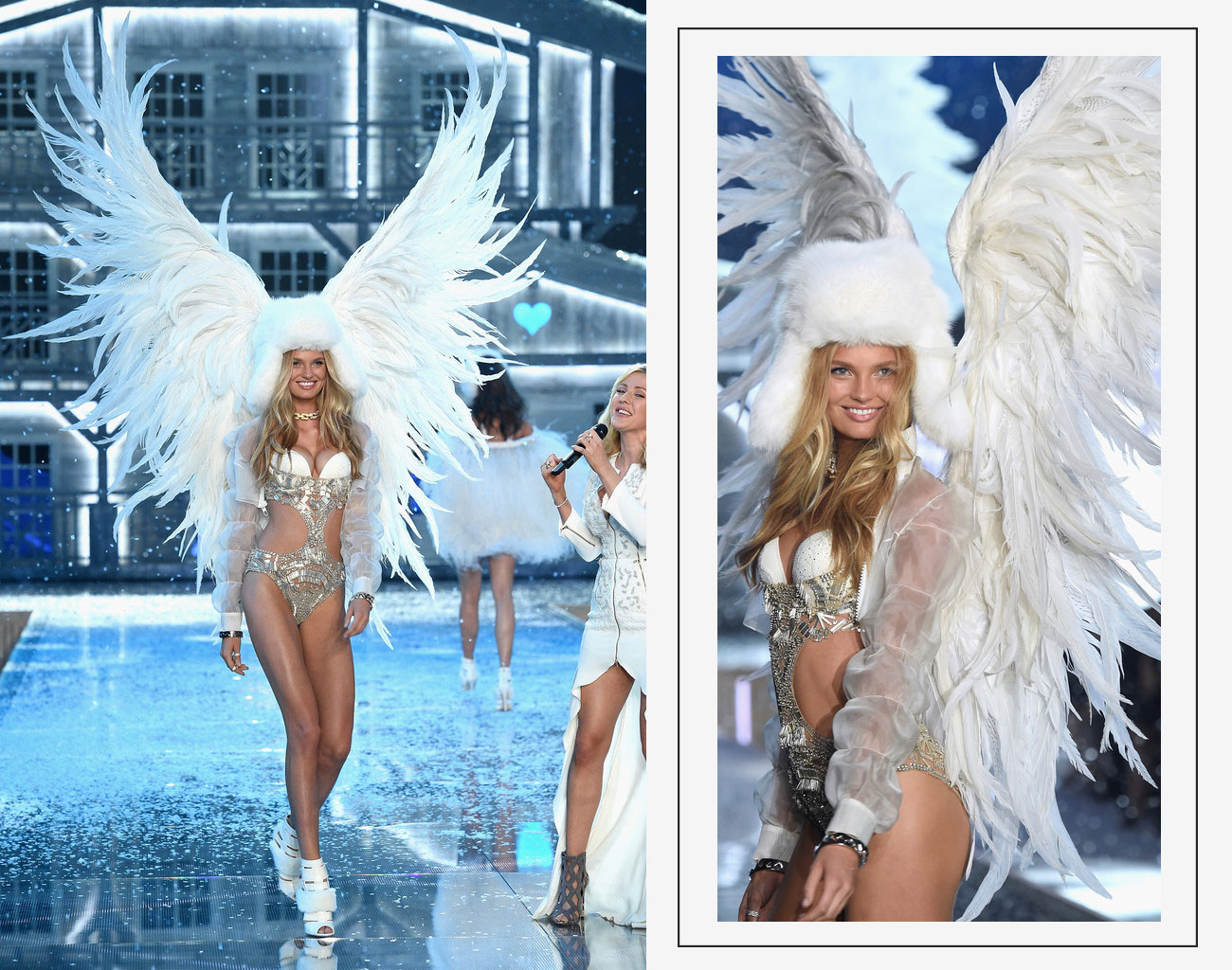 Victorias Secret 2015 fashion show Romee Strijd white wings