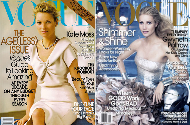 Vogue 2008 covers Kate Moss Gwyneth Paltrow