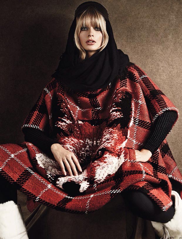 Vogue Germany December 2013 Julia Stegner tartan