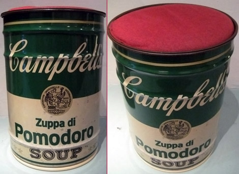 Warhol’s Campbell Soup Can. Stool.