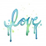 watercolor temporary tattoo love lettering