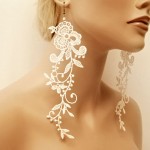 wedding earrings exceptionally beautiful lace earrings