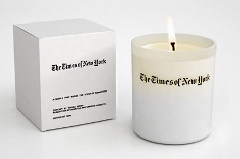 weird smelling candle newspaper