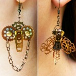 whimsical handmade earrings steampunk Pete and Veronica