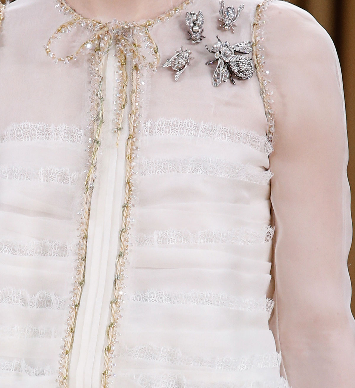 white blouse details Chanel Couture Spring 2016