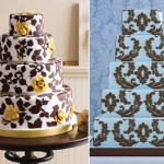 White Brown wedding cakes