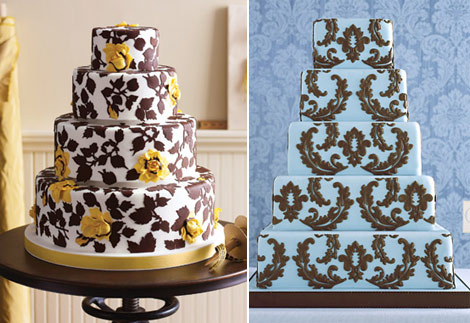 White Brown wedding cakes