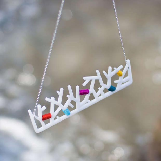 white forest necklace by EVRT studio