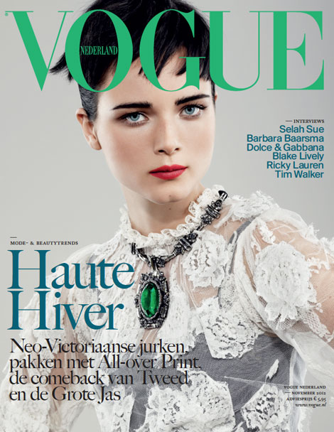 white lace Vogue Netherlands November 2012 cover