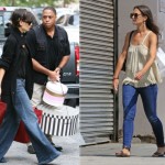 wide leg jeans better than skinny jeans Katie Holmes