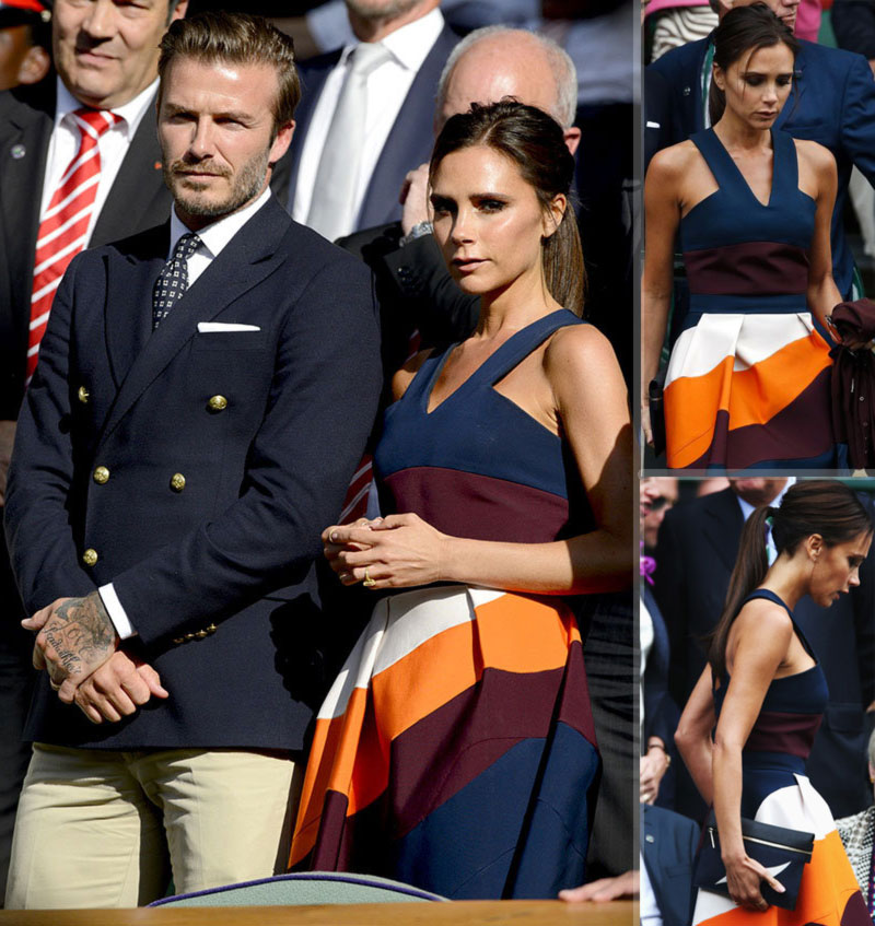 Wimbledon fashion David Victoria Beckham dressed up