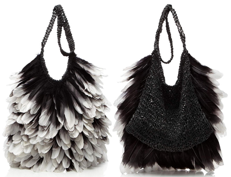 woven leather gradient feathers Tom Ford bag