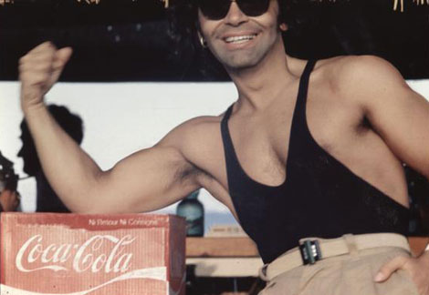 Young Karl Lagerfeld showing some skin