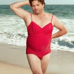 Zach Galifianakis Vanity Fair Swimsuit calendar red swimsuit