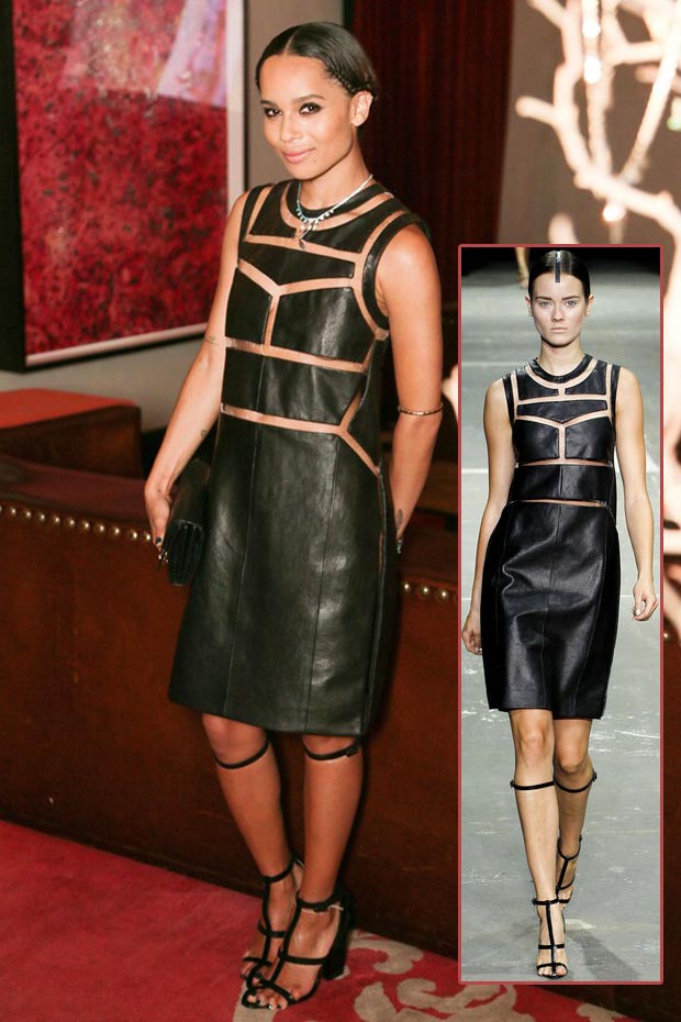 Zoe Kravitz Jewelry launch leather dress Alexander Wang