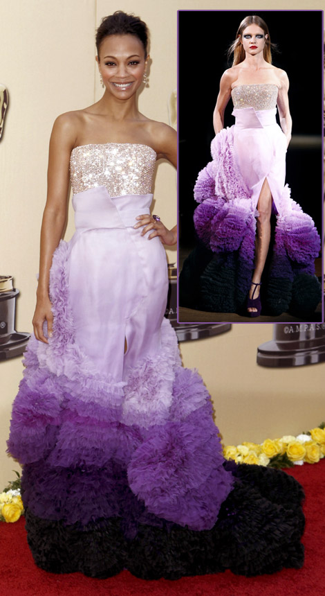 Zoe Saldana’s Givenchy Dress At The 2010 Oscars
